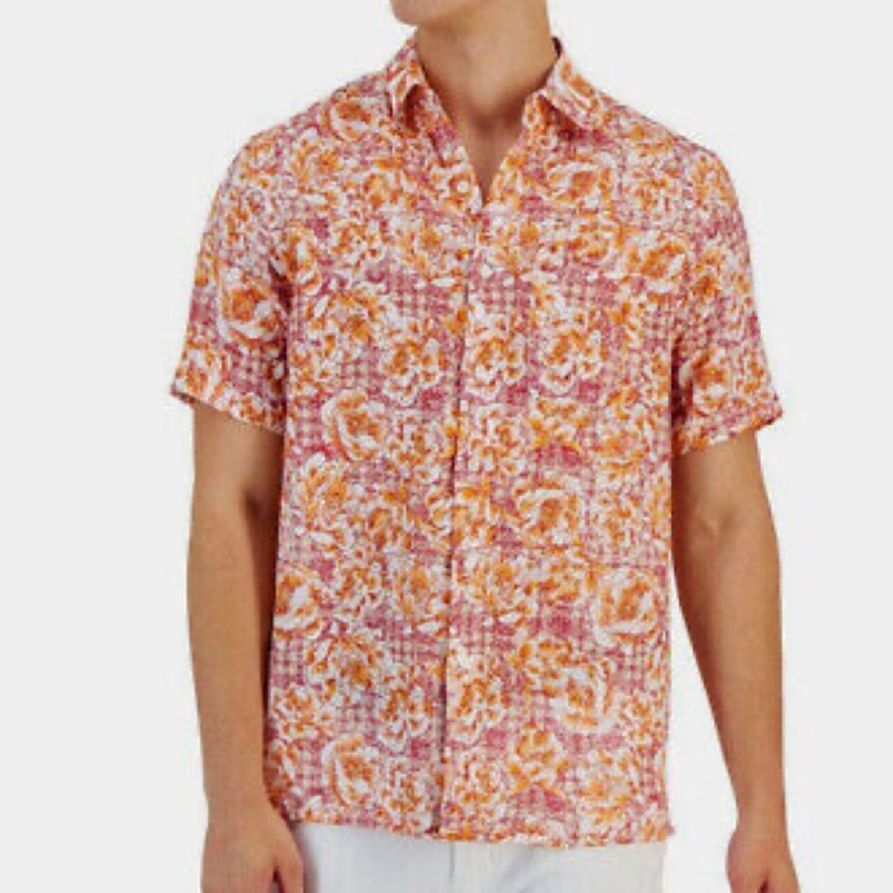 Men’s Club Room Linen Luxury Button Down Shirt NWT - B5